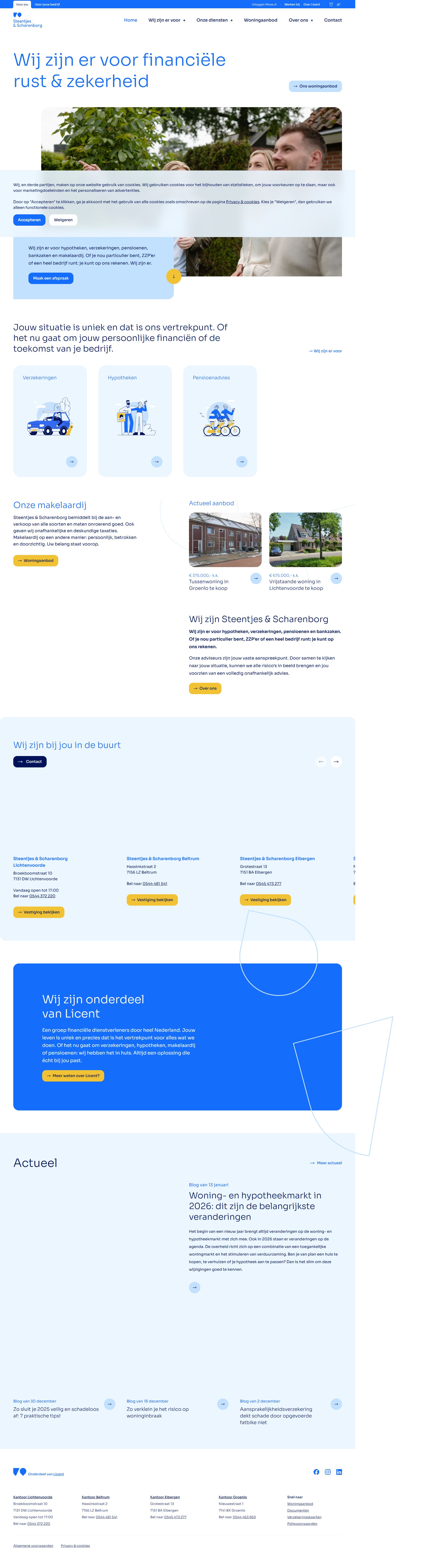 Screenshot van de website van www.steentjesscharenborg.nl
