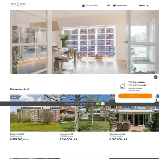 Capture d'écran du site web de www.steijn-steijnmakelaars.nl