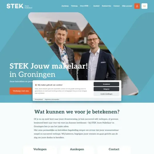 Screenshot van de website van www.stekjouwmakelaar.nl