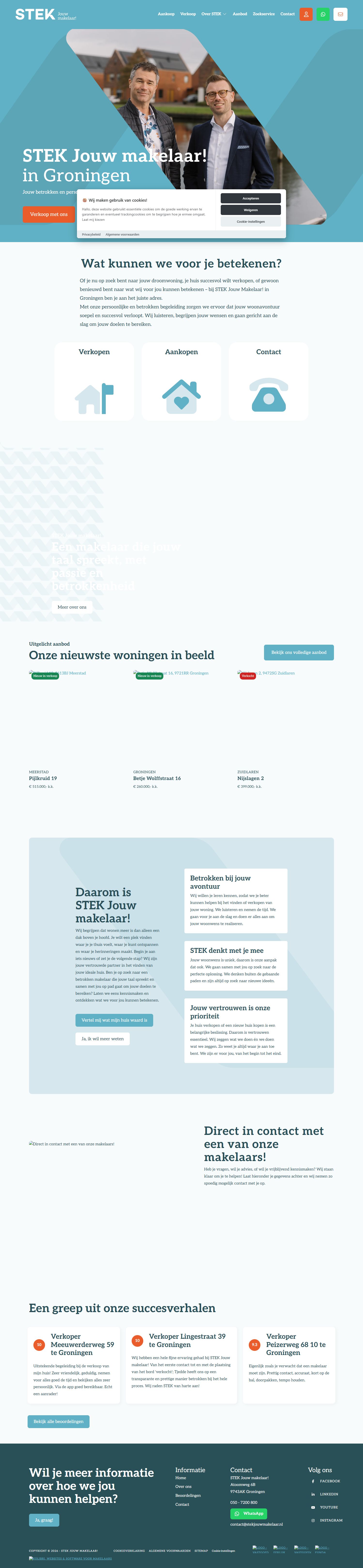 Screenshot van de website van www.stekjouwmakelaar.nl