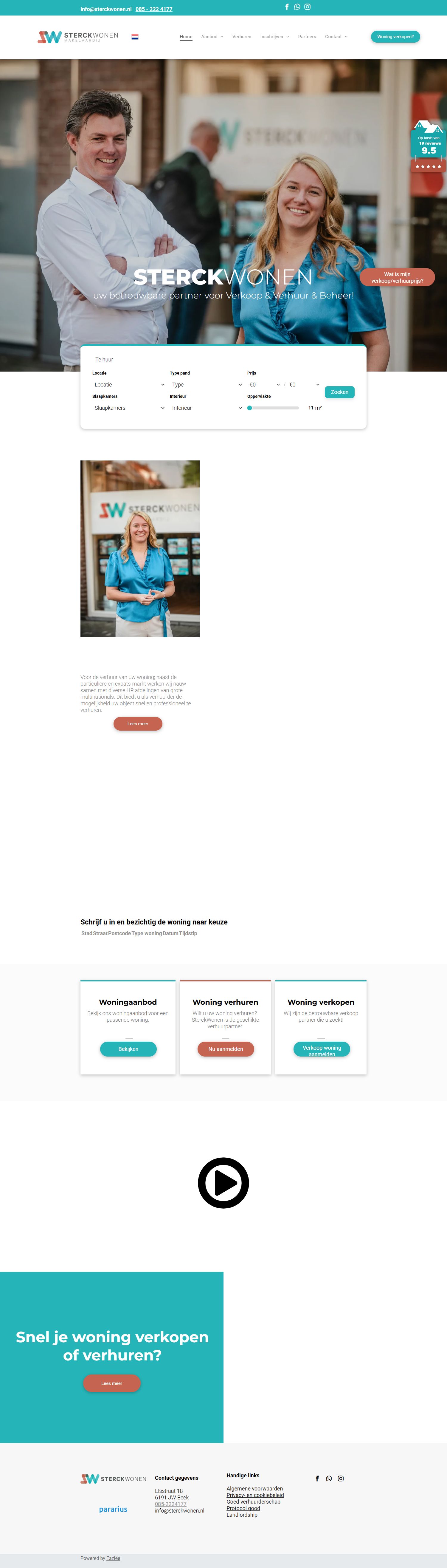 Screenshot van de website van www.sterckwonen.nl