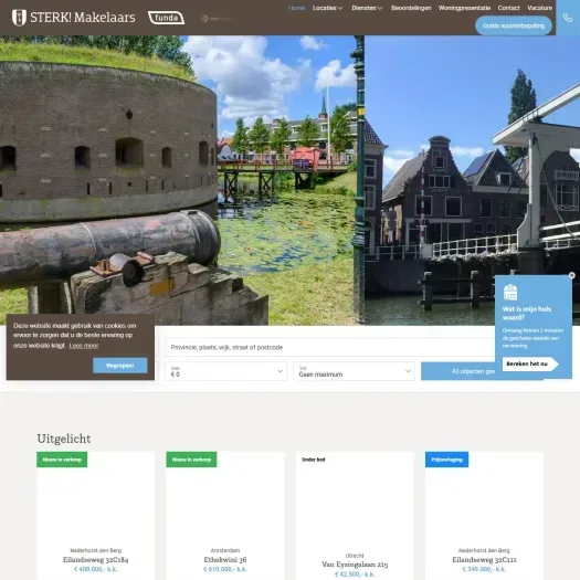 Capture d'écran du site web de www.sterkmakelaars.com