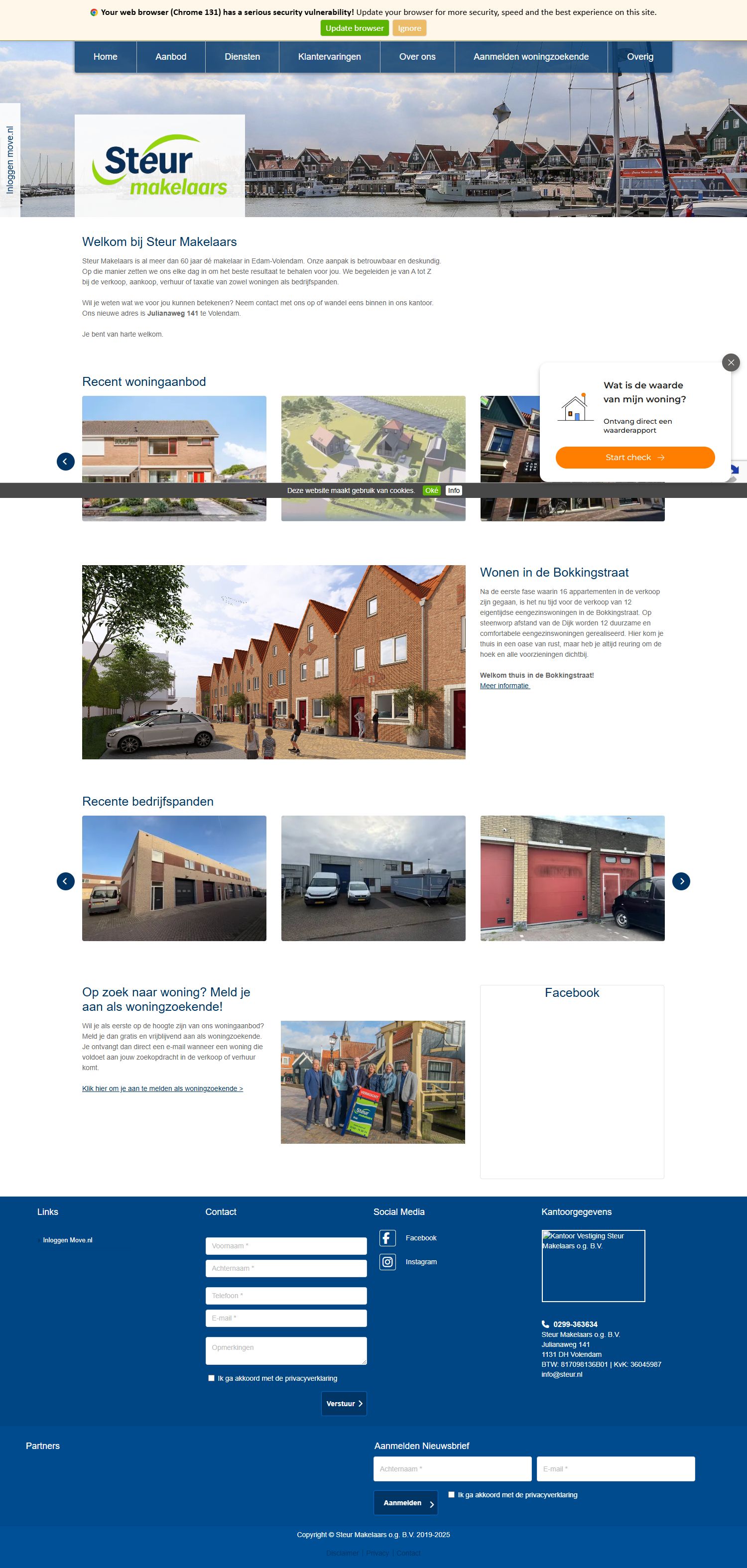 Screenshot van de website van www.steur.nl