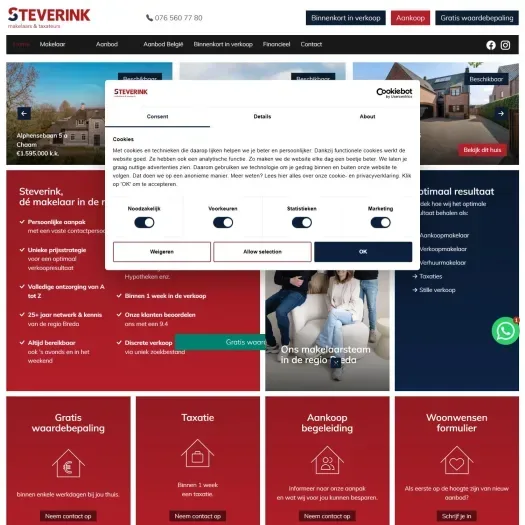 Capture d'écran du site web de www.steverink.nl