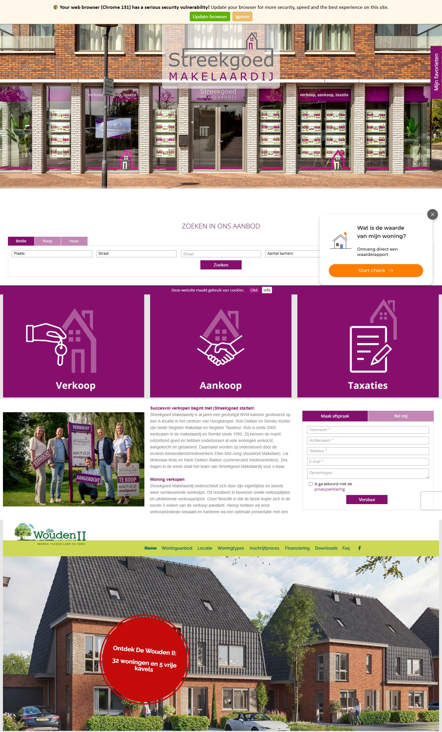 Screenshot van de website van www.streekgoed.nl