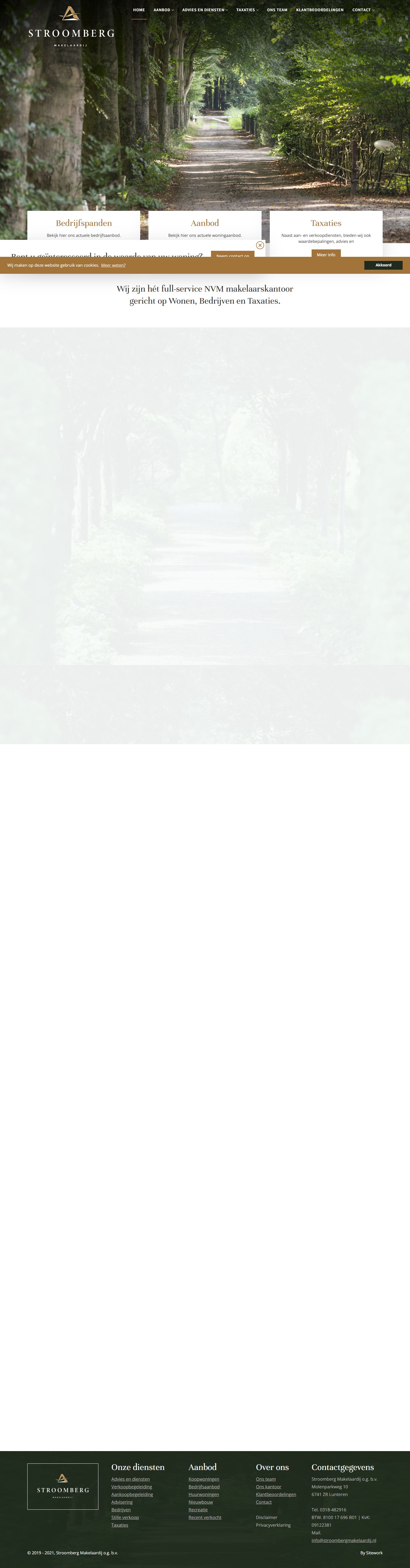 Screenshot van de website van www.stroombergmakelaardij.nl