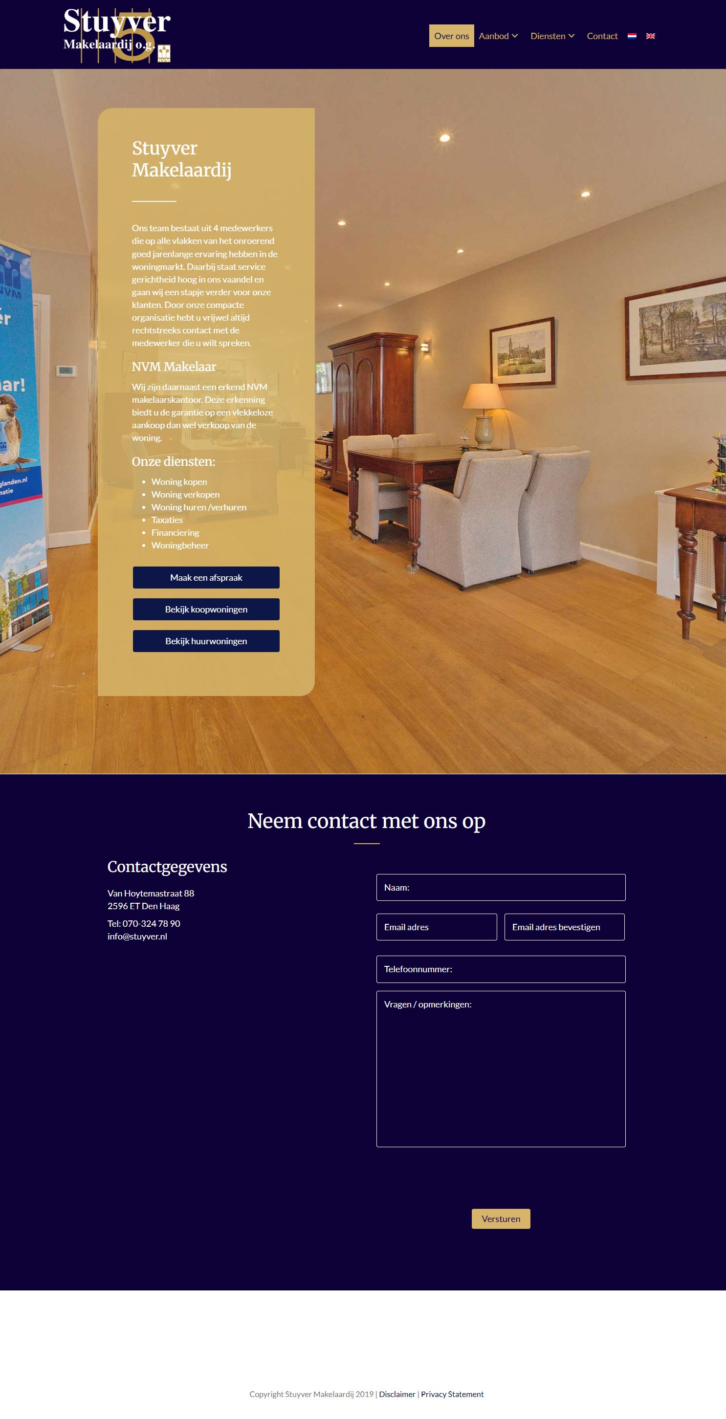 Screenshot van de website van www.stuyver.nl
