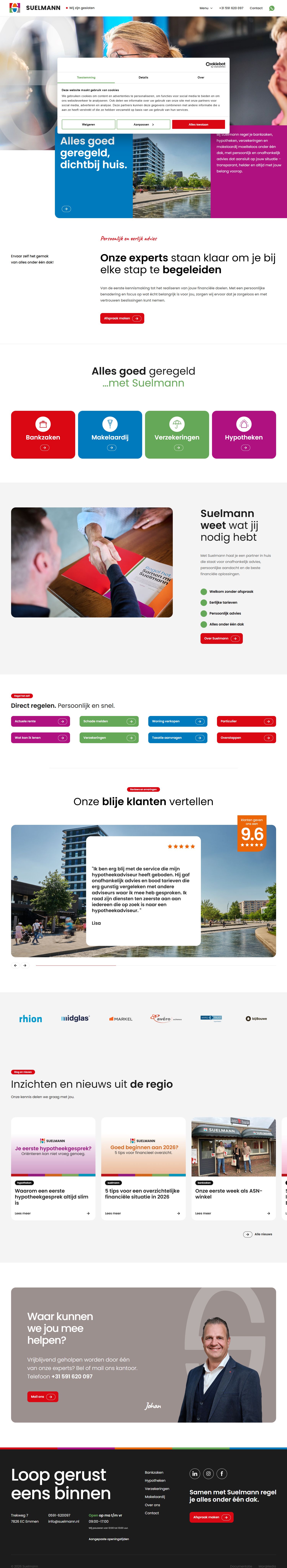 Screenshot van de website van suelmann.nl