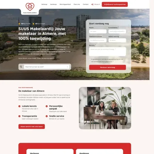 Screenshot of the website of www.suusmakelaardij.nl