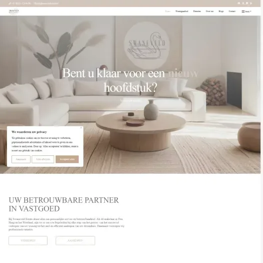 Screenshot of the website of www.swaneveldestate.nl