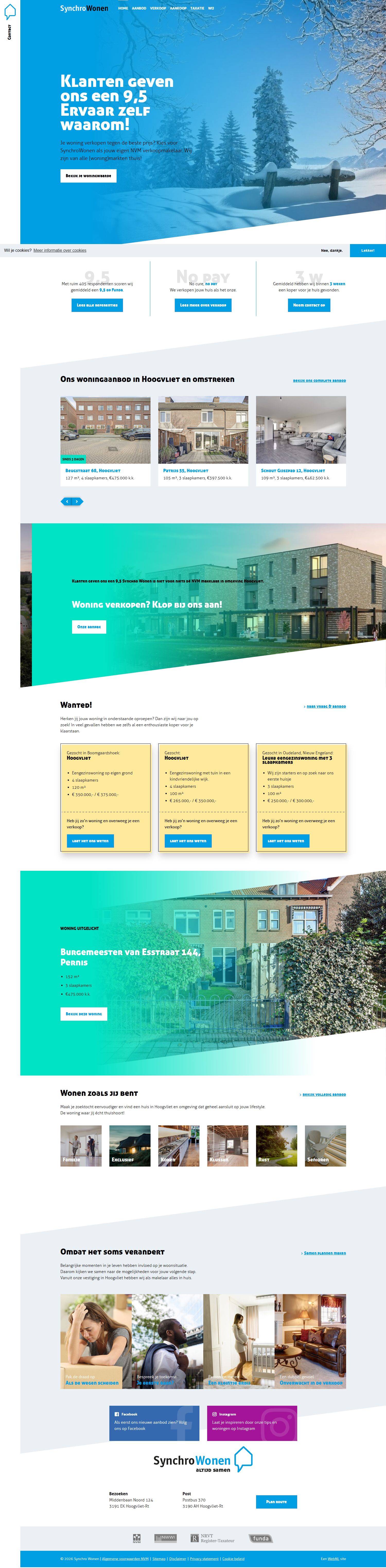 Screenshot van de website van www.synchrowonen.nl
