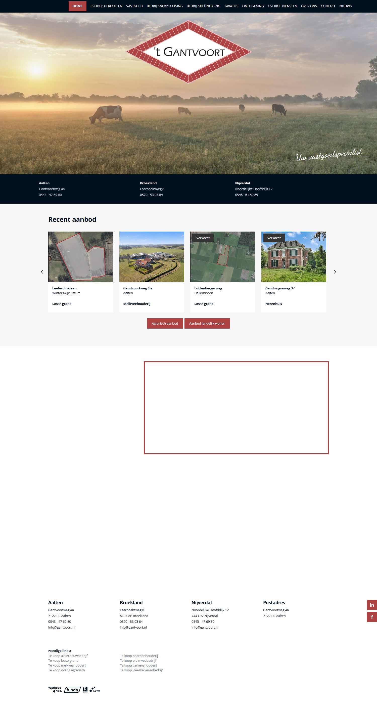 Screenshot van de website van www.gantvoort.nl