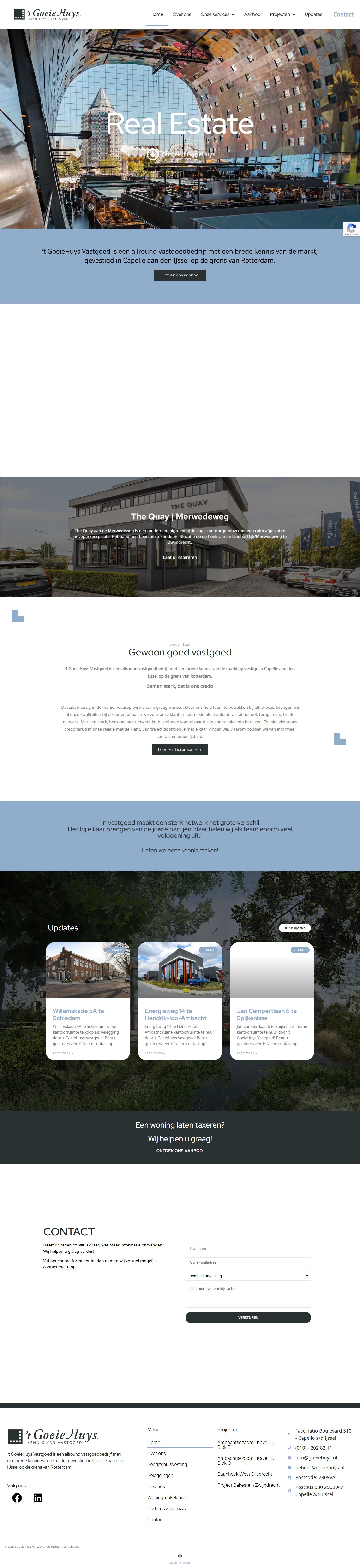 Screenshot van de website van www.goeiehuys.nl