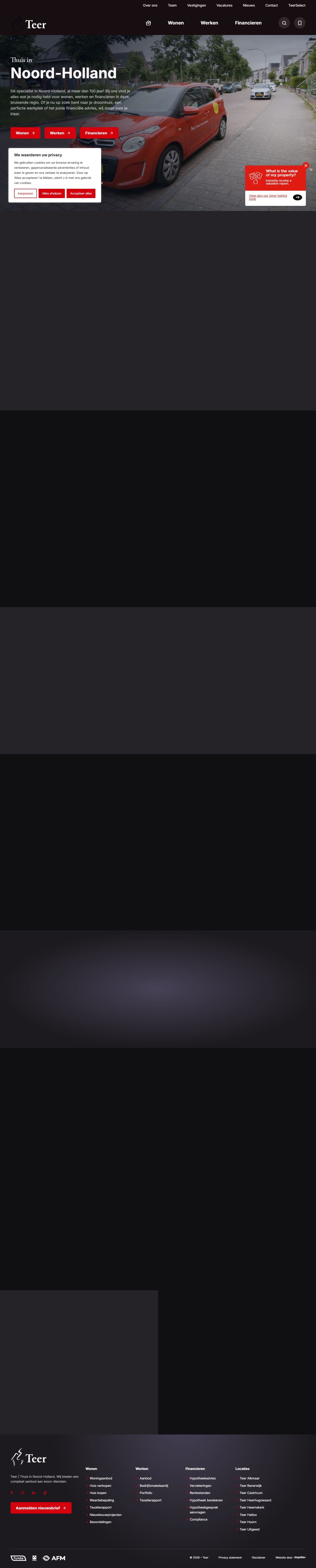 Screenshot van de website van www.teer.nl
