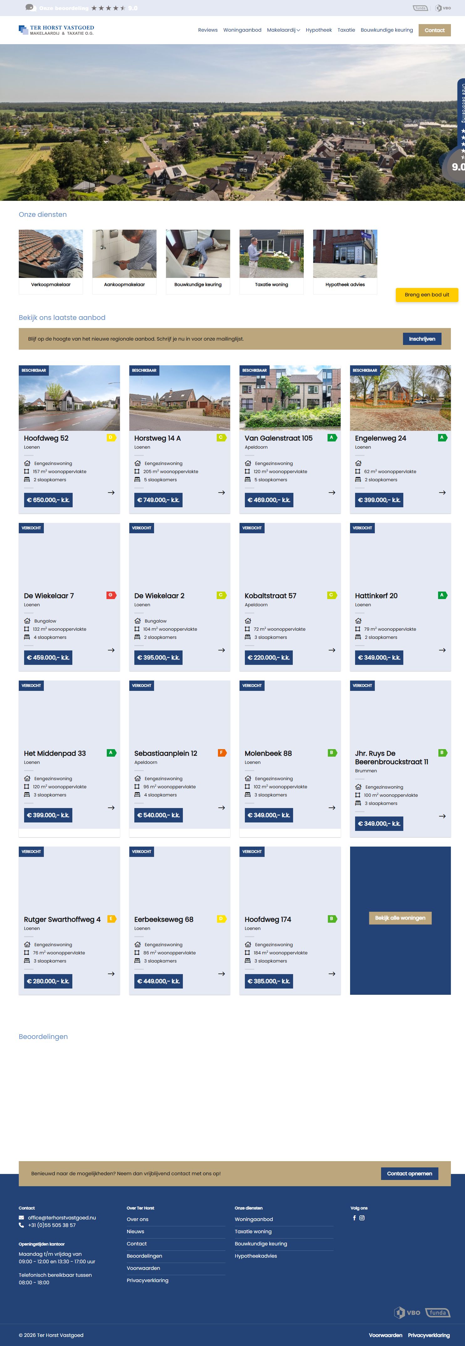 Screenshot van de website van www.terhorstvastgoed.nu