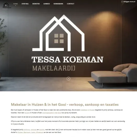 Screenshot der Website von www.koemanmakelaardij.nl