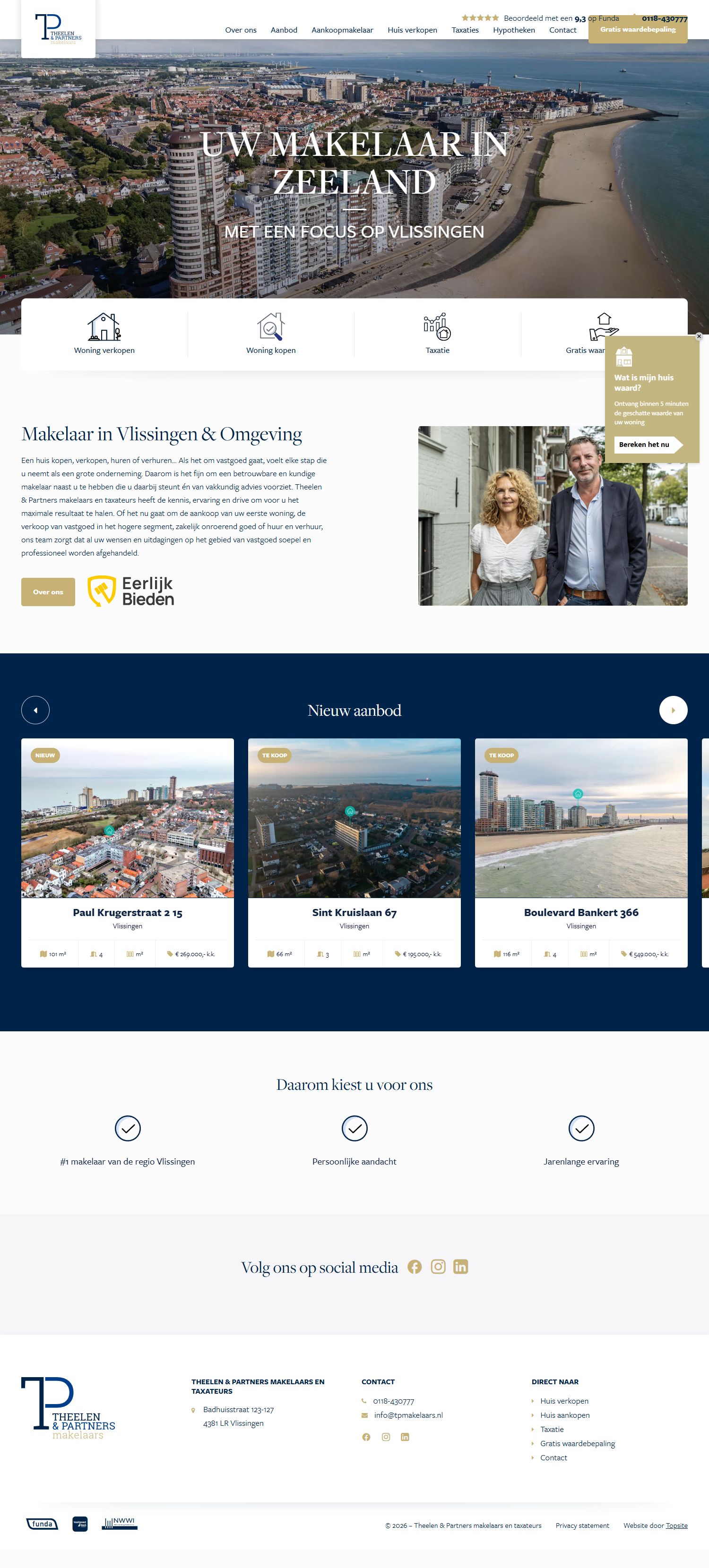 Screenshot van de website van www.tpmakelaars.nl