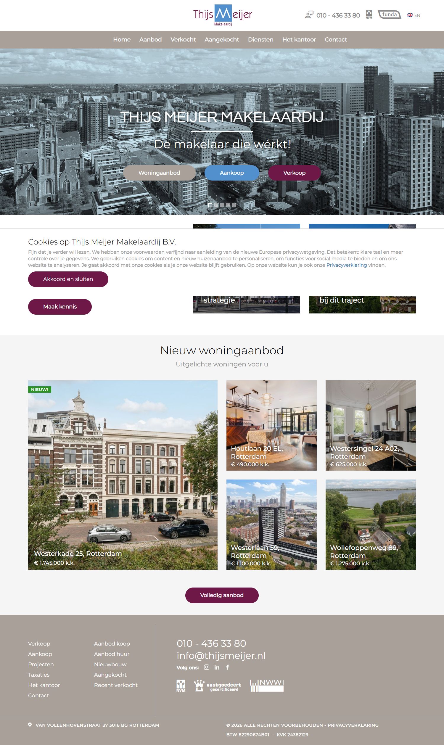 Screenshot van de website van www.thijsmeijer.nl