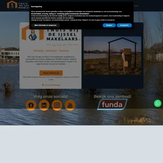 Screenshot of the website of thuisbijdeijsselmakelaars.nl
