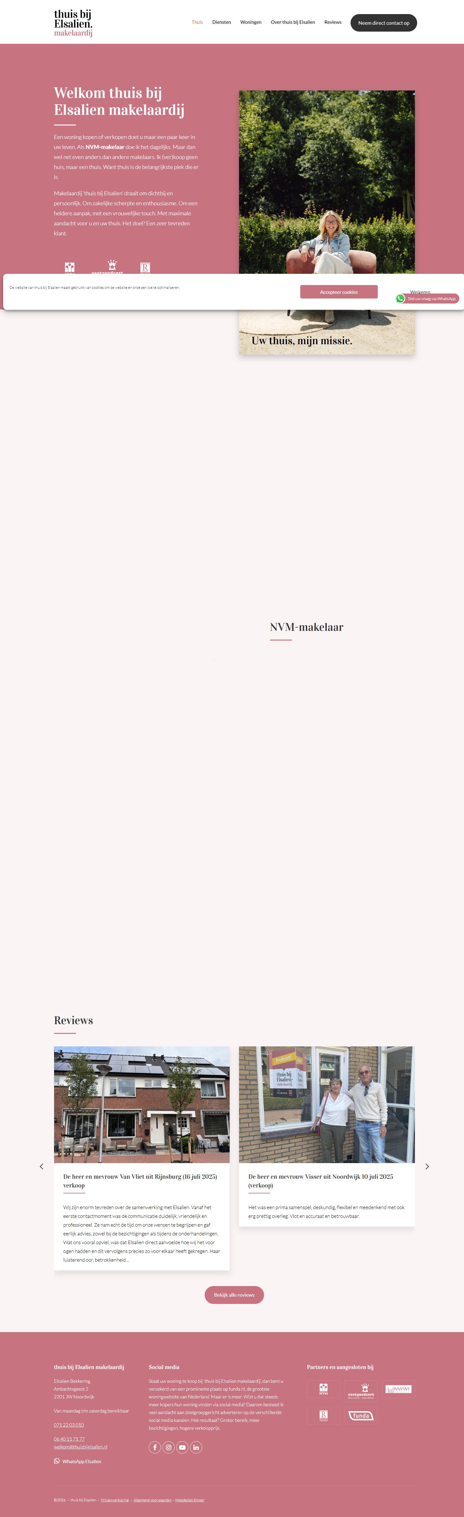 Screenshot van de website van www.thuisbijelsalien.nl