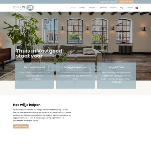 Screenshot der Website von www.thuisinvastgoed.nl