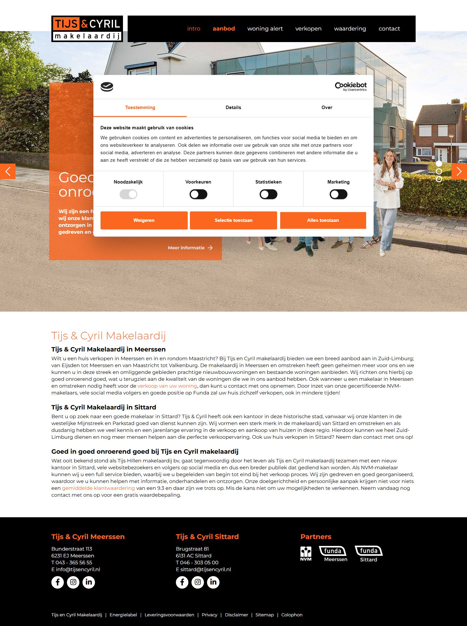 Screenshot van de website van www.tijsencyril.nl