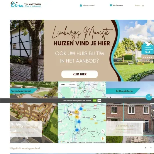 Screenshot van de website van www.timvastgoed.nl