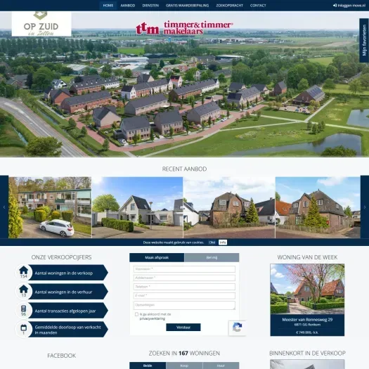 Capture d'écran du site web de www.timmermakelaars.nl
