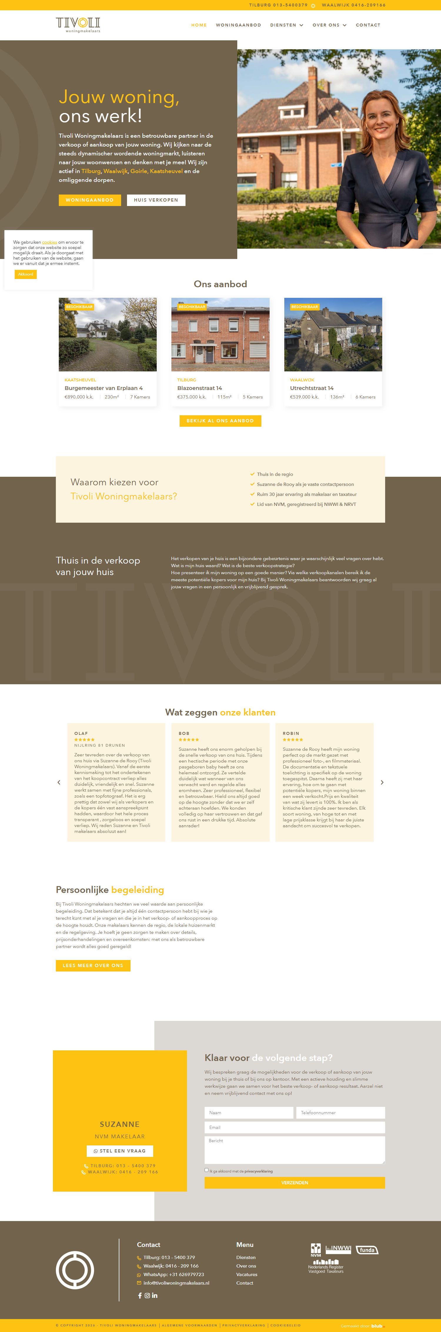Screenshot van de website van www.tivoliwoningmakelaars.nl