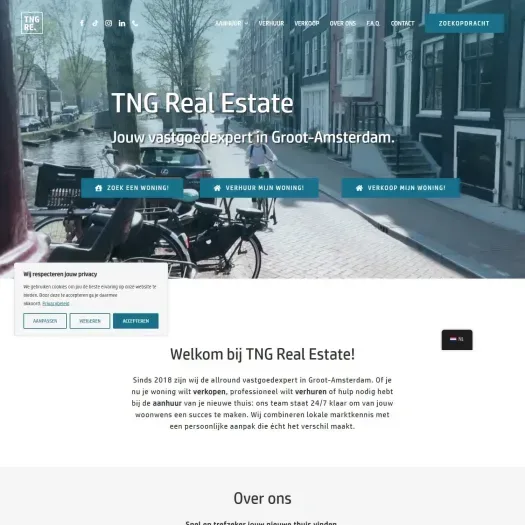 Screenshot van de website van tngre.nl