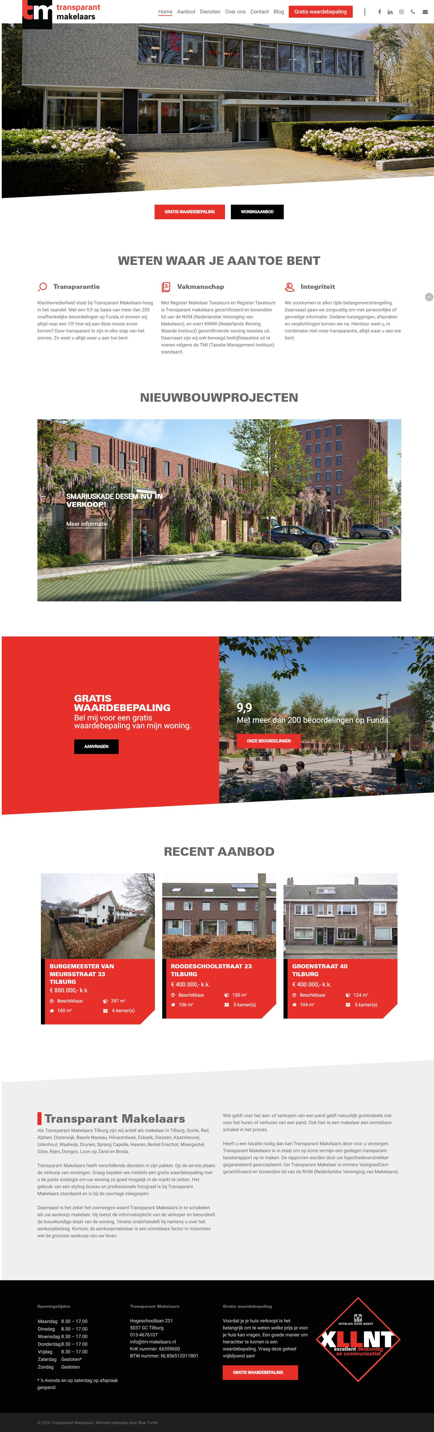 Screenshot van de website van www.tm-makelaars.nl