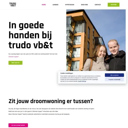 Screenshot of the website of www.trudovbt.nl