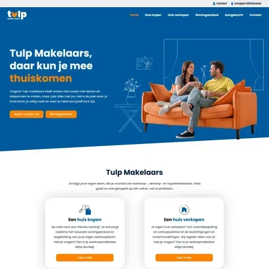 Screenshot of the website of tulpmakelaars.nl