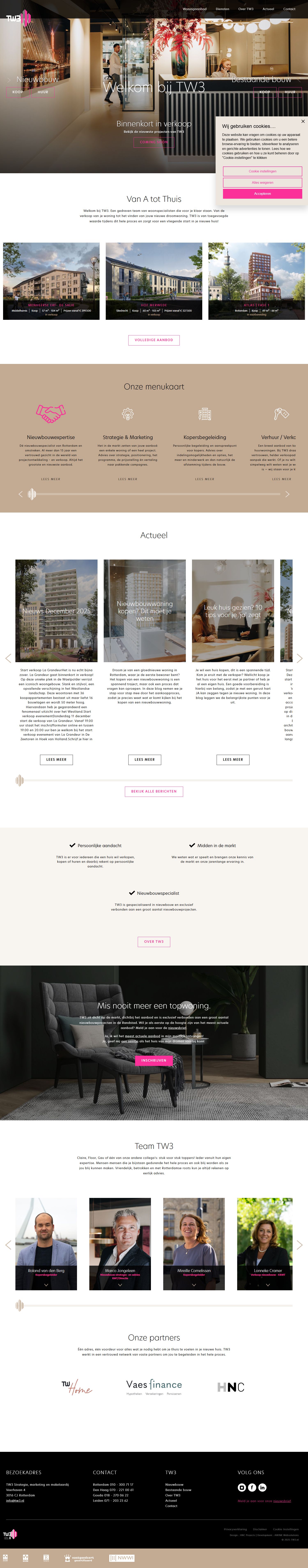 Screenshot van de website van www.tw3.nl