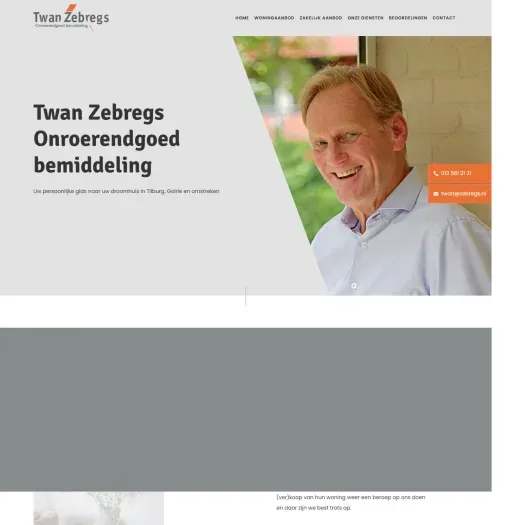 Screenshot der Website von www.zebregs.nl