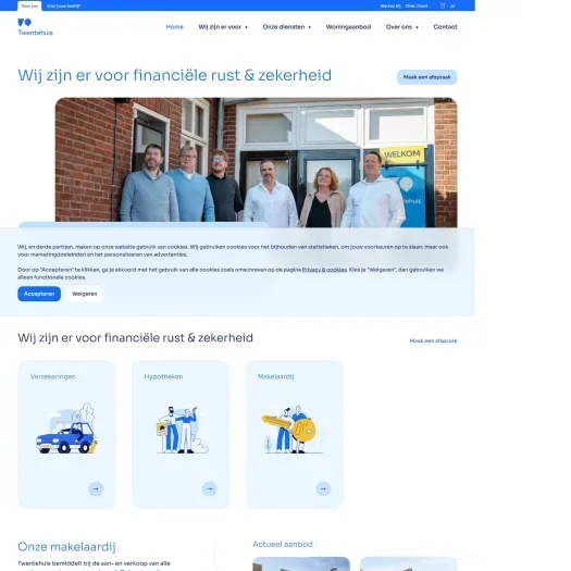 Screenshot of the website of www.twentehuis.nl