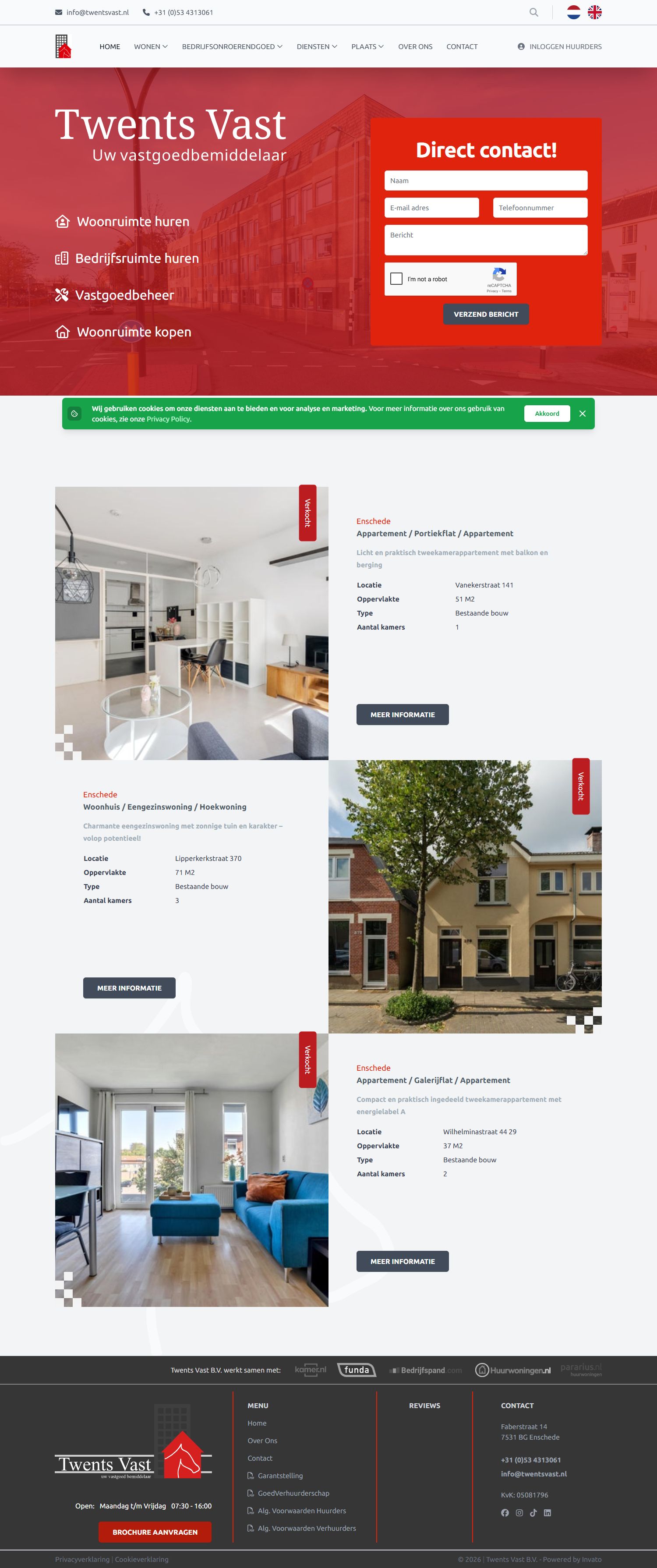 Screenshot van de website van www.twentsvast.nl