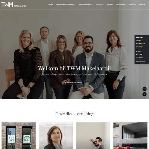 Capture d'écran du site web de www.twm-makelaardij.nl