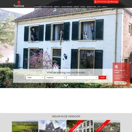 Screenshot der Website von www.tysma.nl