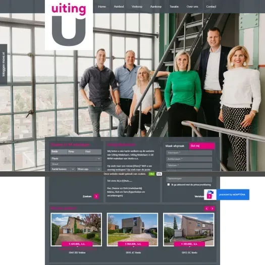 Screenshot der Website von www.uitingmakelaars.nl