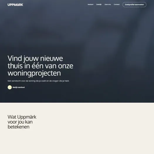Screenshot van de website van www.uppmark.nl