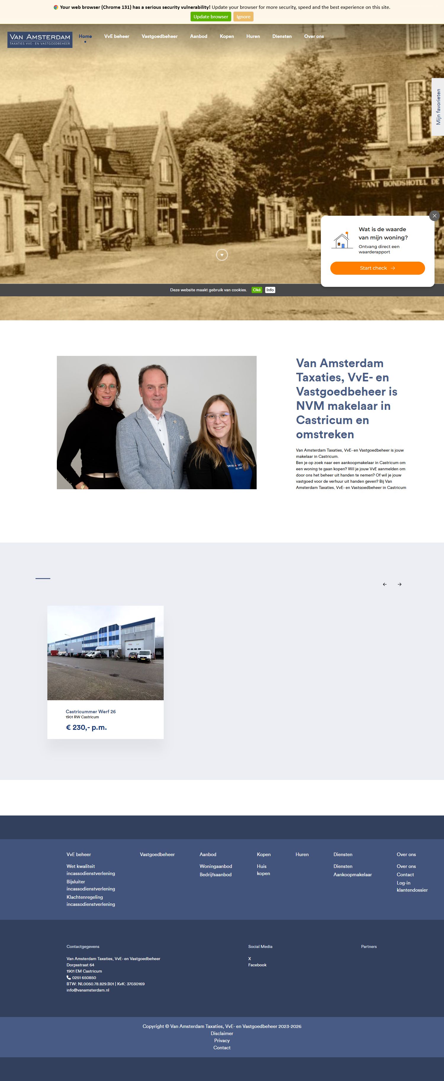 Screenshot van de website van www.vanamsterdam.nl