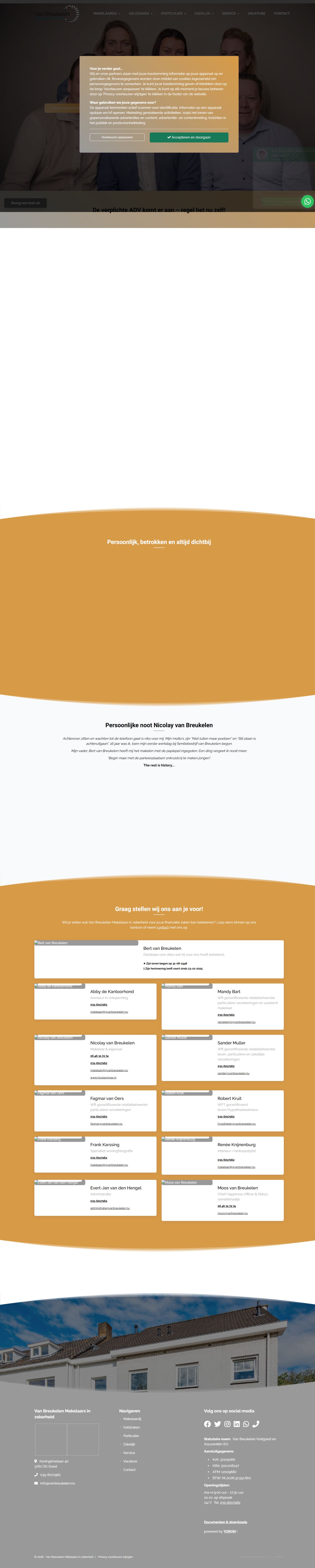 Screenshot van de website van www.vanbreukelen.nu