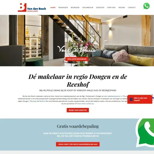 Screenshot van de website van www.vandenboschmakelaars.com