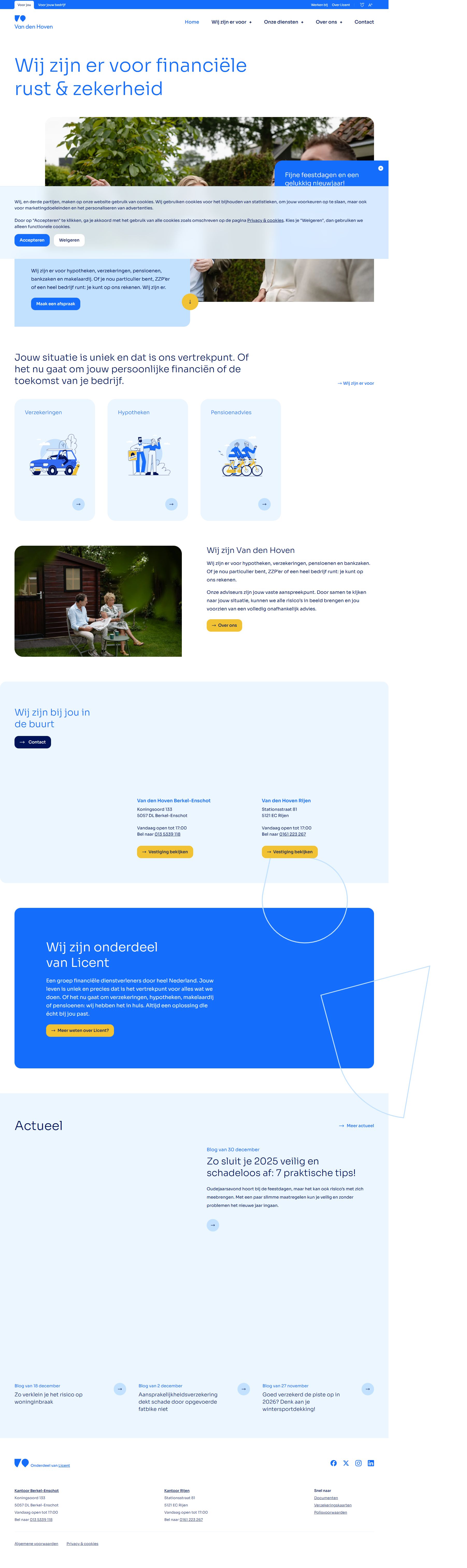 Screenshot van de website van www.vandenhoven.nl