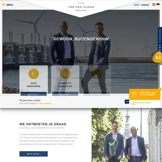 Capture d'écran du site web de www.vandenouden.nl
