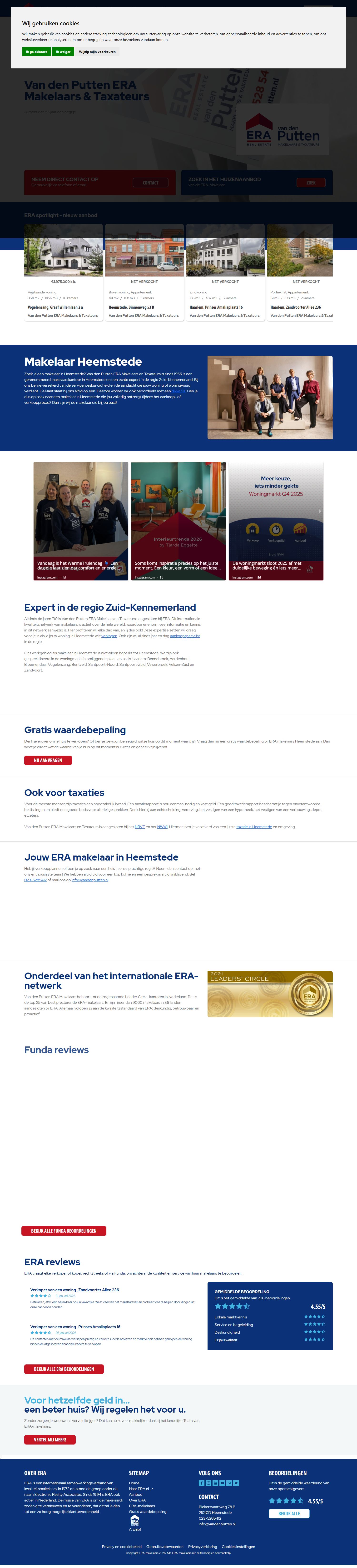 Screenshot van de website van www.vandenputten.nl
