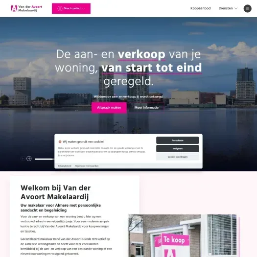 Screenshot der Website von www.avoort.nl