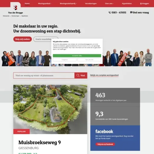 Screenshot van de website van www.vanderbrugge.nl