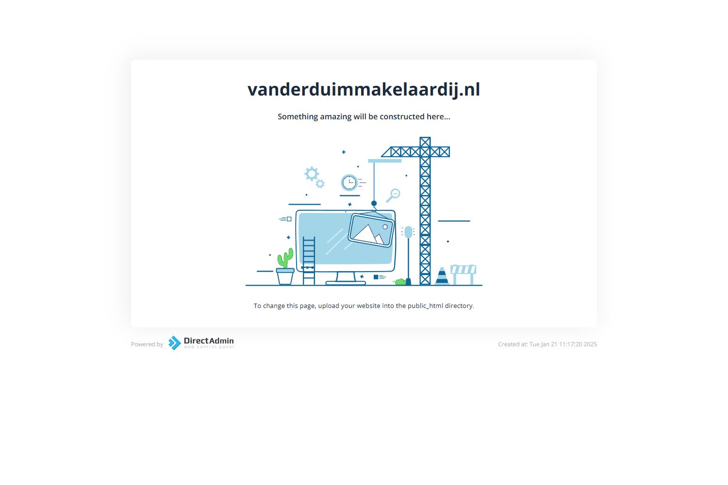 Screenshot van de website van www.vddm.nl